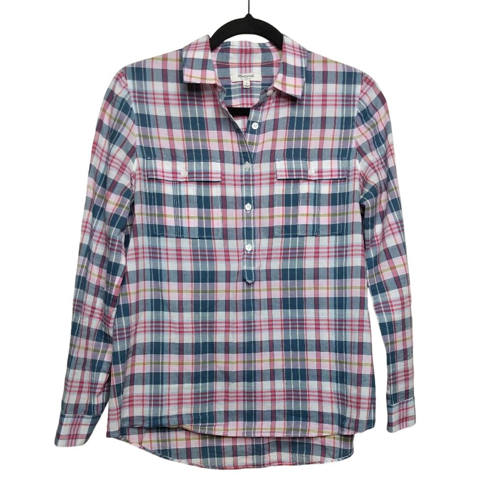 Madewell Plaid Popover Shirt - Size S - GUC
